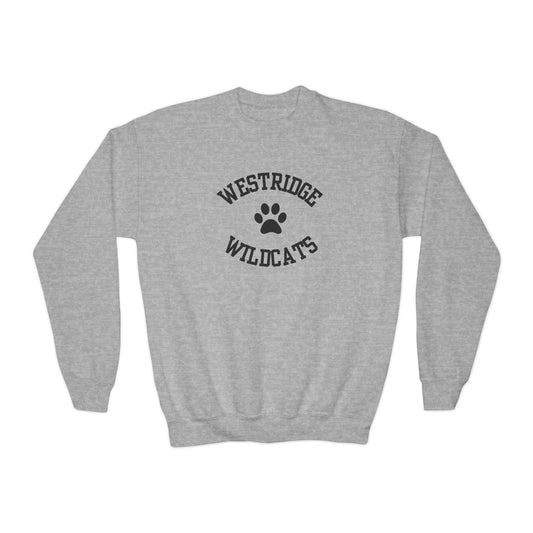 Kids Unisex Crewneck Sweatshirt Westridge Wildcat Paw