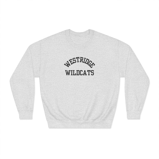 Adult Unisex DryBlend Crewneck Sweatshirt Westridge Wildcat (Black Curved Logo)