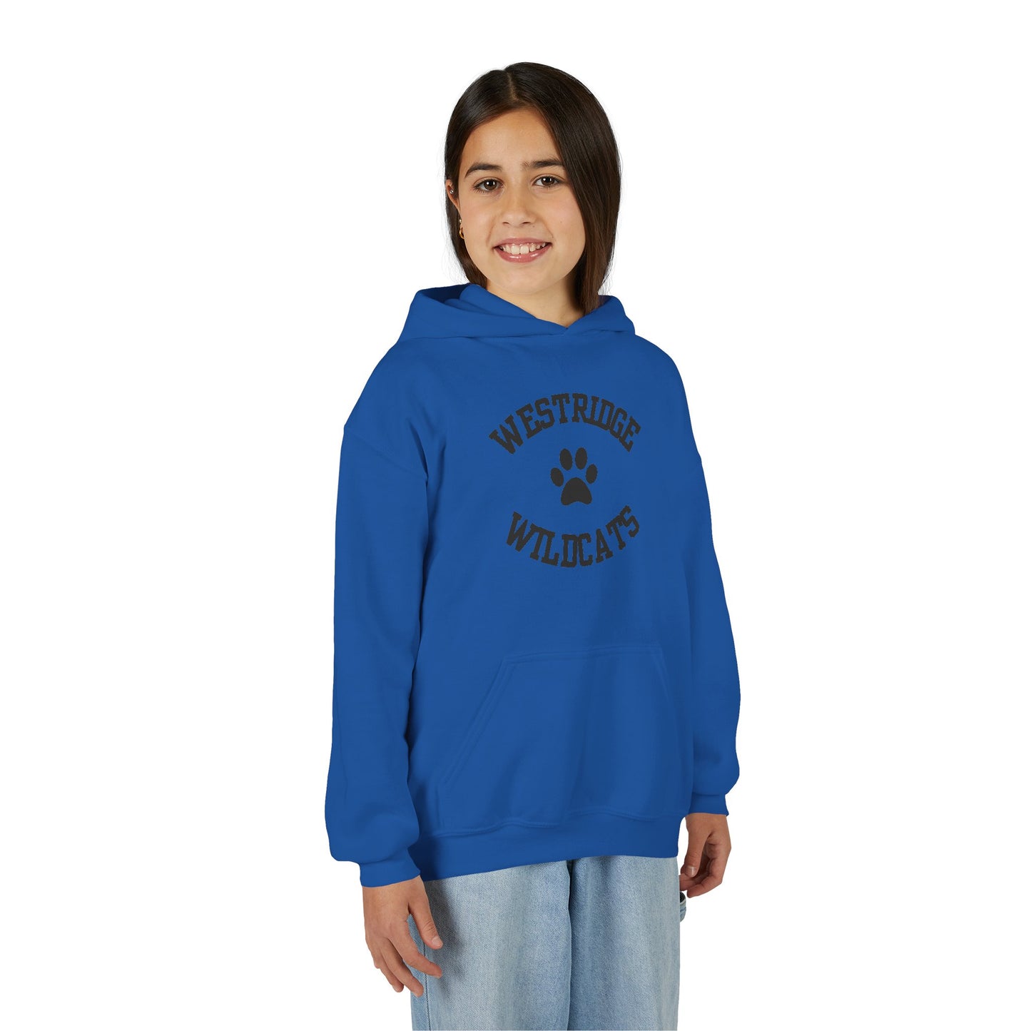 Kids Unisex Hoodie Westridge Wildcat Paw