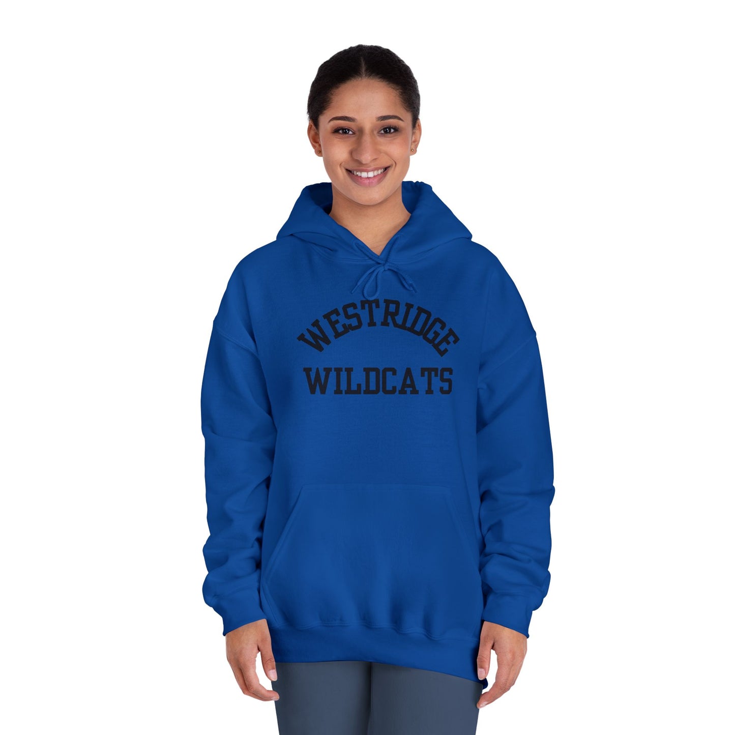 Adult Unisex DryBlend Hoodie Westridge Wildcat (Black Curved Logo)