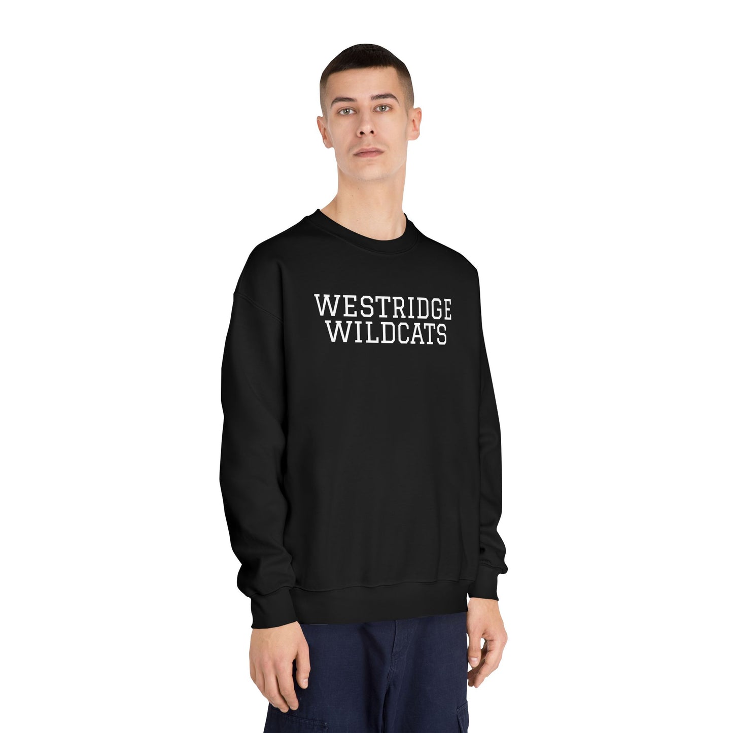 Adult Unisex DryBlend Crewneck Sweatshirt Westridge Wildcat (White Logo)