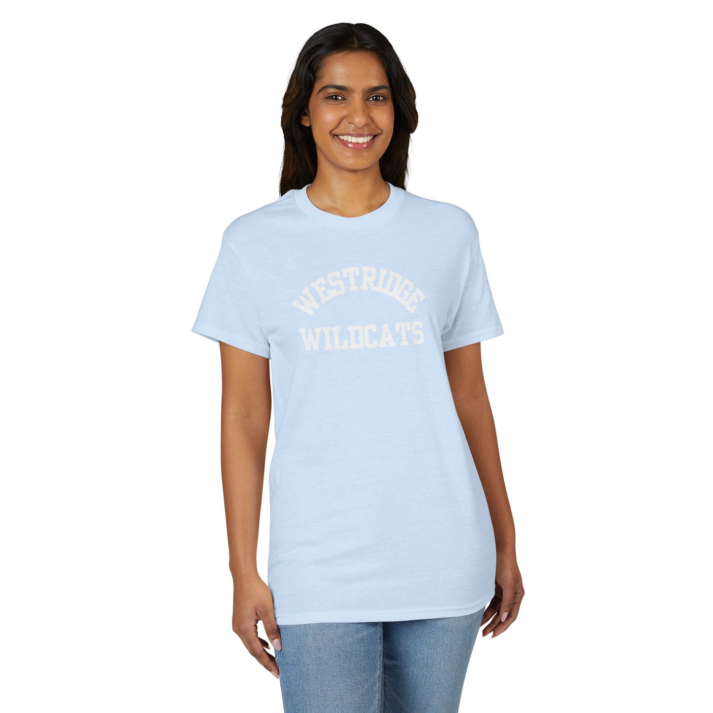 Adult Unisex DryBlend T-Shirt Westridge Wildcat (White Curved Logo)