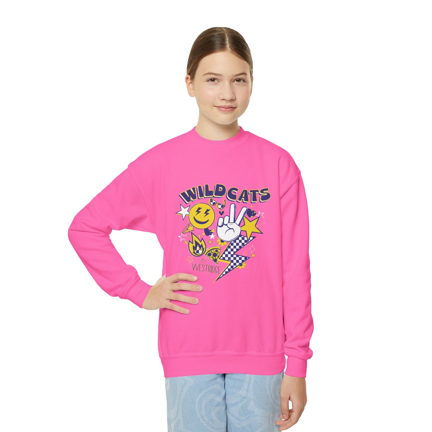 Youth Crewneck Sweatshirt Emoji Design