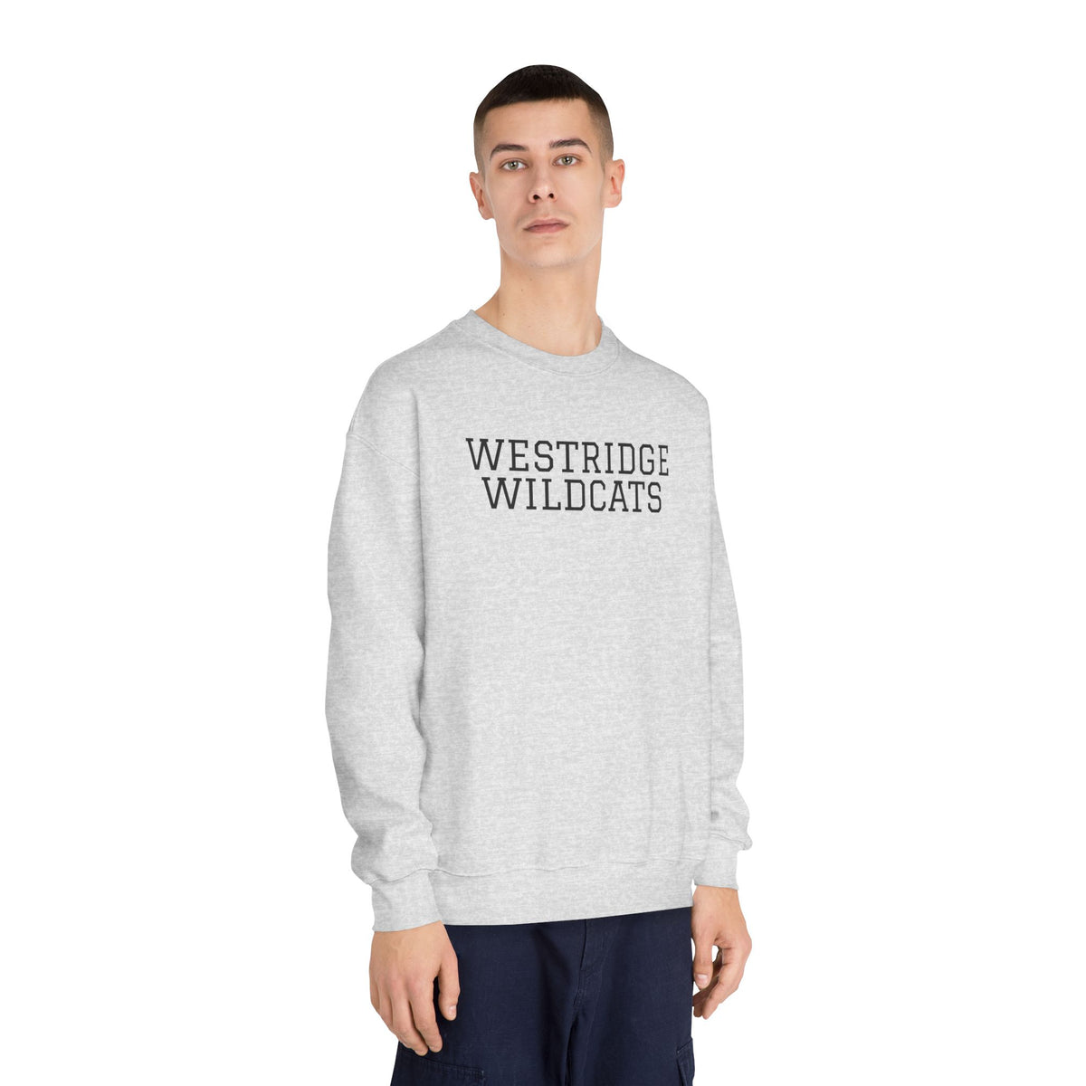 Adult Unisex DryBlend Crewneck Sweatshirt Westridge Wildcat (Black Logo)