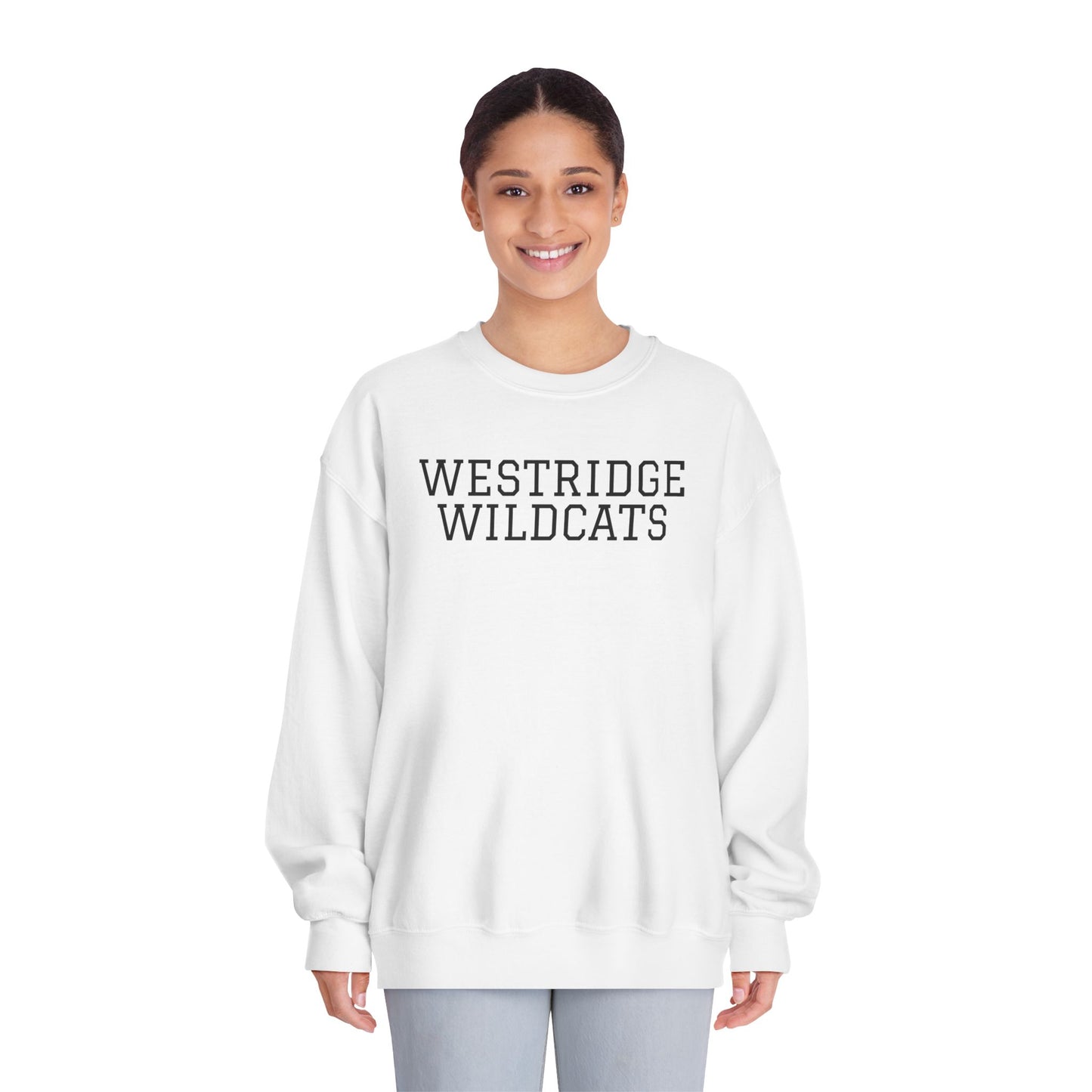 Westridge Wildcat Unisex Adult DryBlend Crewneck Sweatshirt (Black Logo)