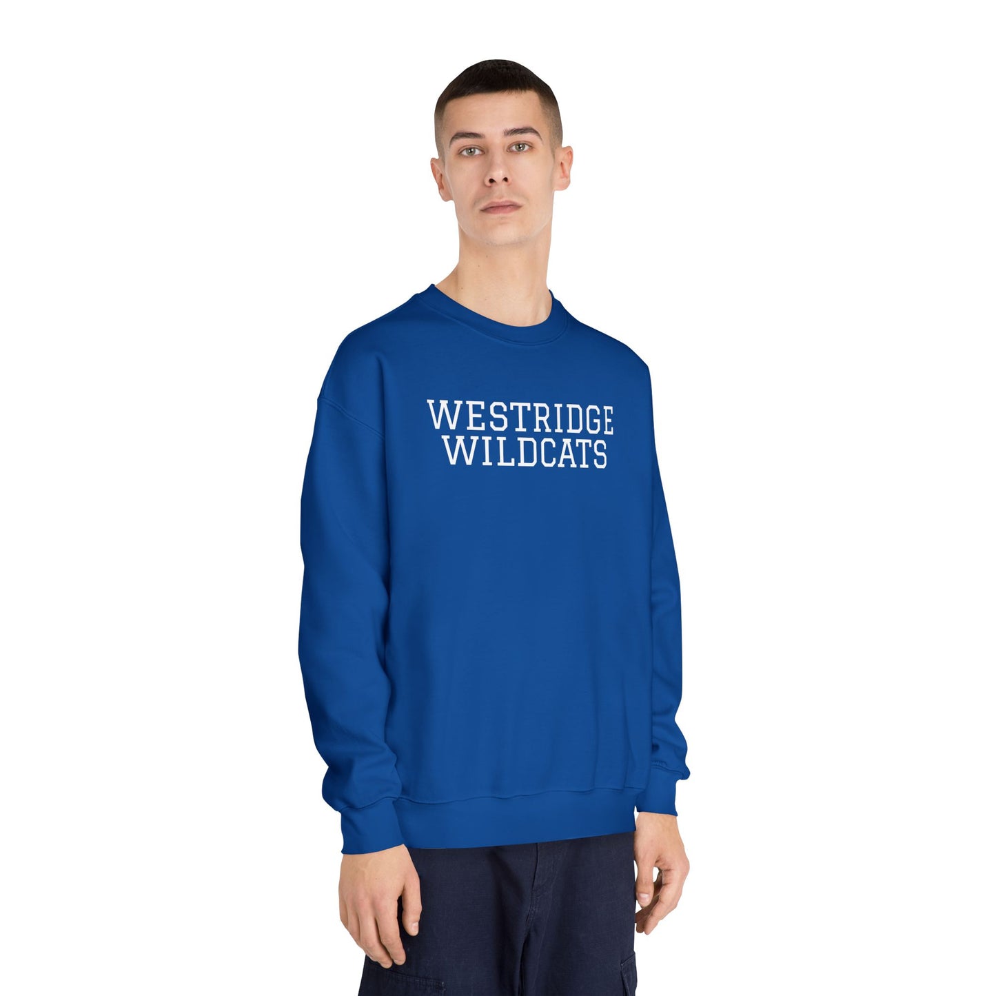 Adult Unisex DryBlend Crewneck Sweatshirt Westridge Wildcat (White Logo)