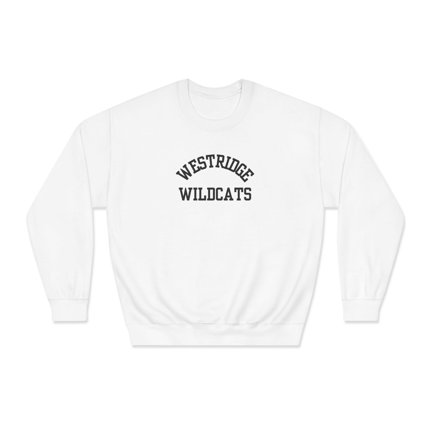 Westridge Wildcat Unisex Adult DryBlend Crewneck Sweatshirt (Black Curved Logo)