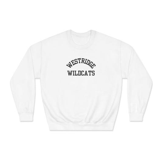 Westridge Wildcat Unisex Adult DryBlend Crewneck Sweatshirt (Black Curved Logo)