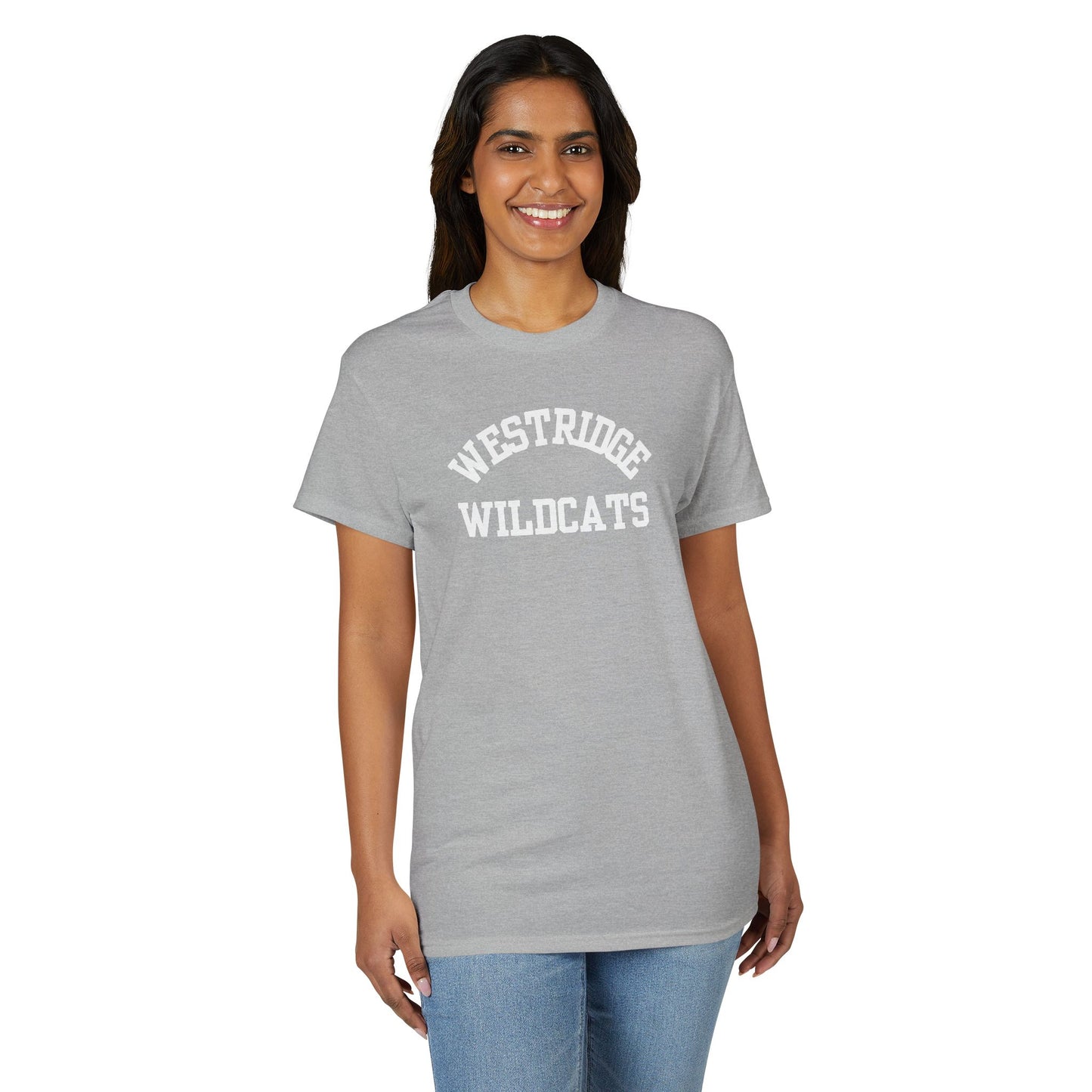 Adult Unisex DryBlend T-Shirt Westridge Wildcat (White Curved Logo)