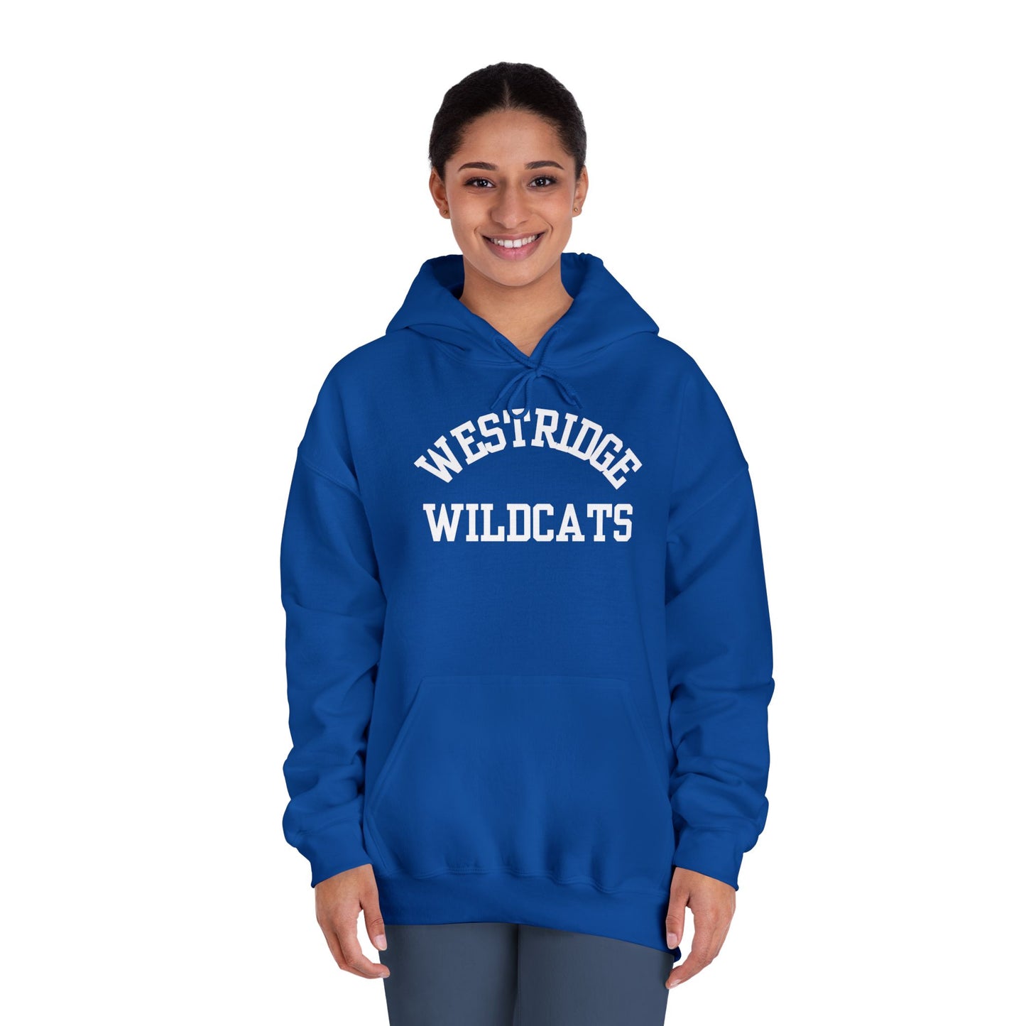 Adult Unisex DryBlend Hoodie Westridge Wildcat (White Curved Logo)