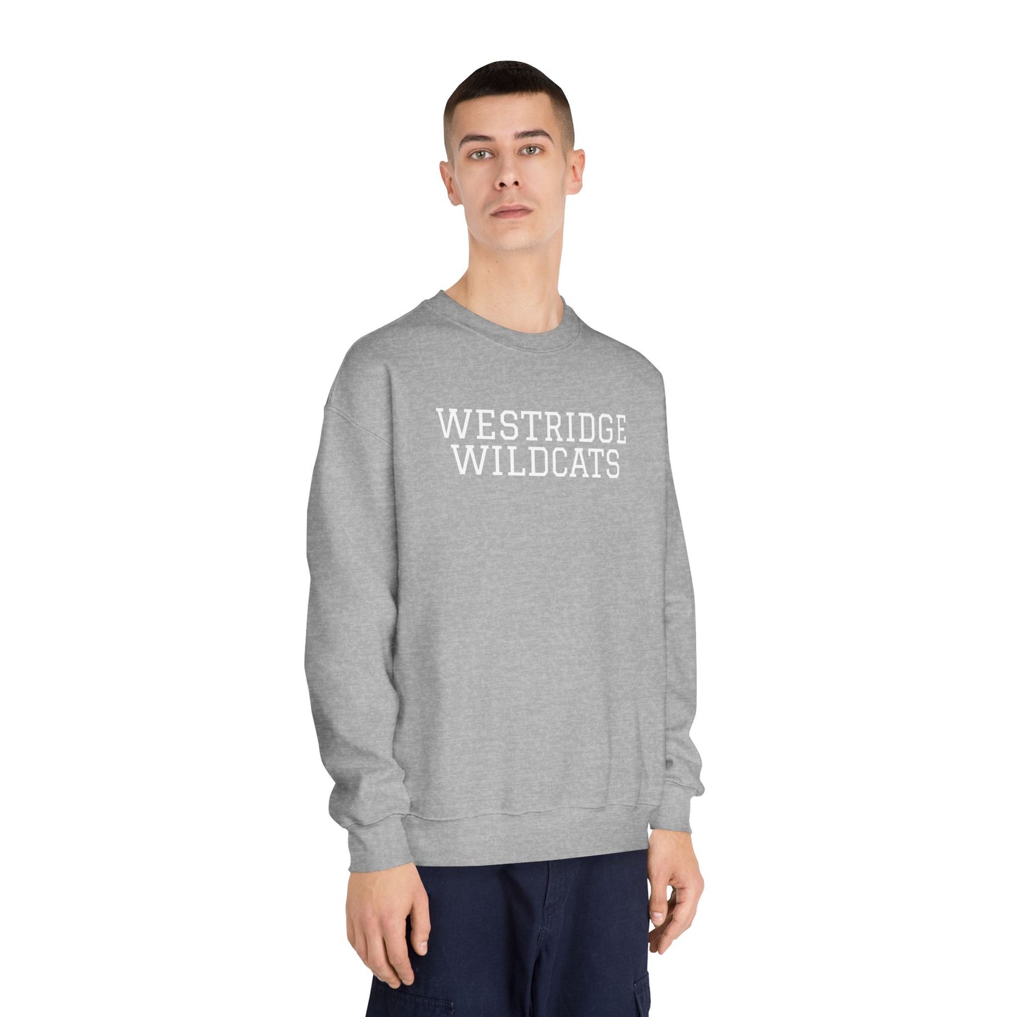 Adult Unisex DryBlend Crewneck Sweatshirt Westridge Wildcat (White Logo)