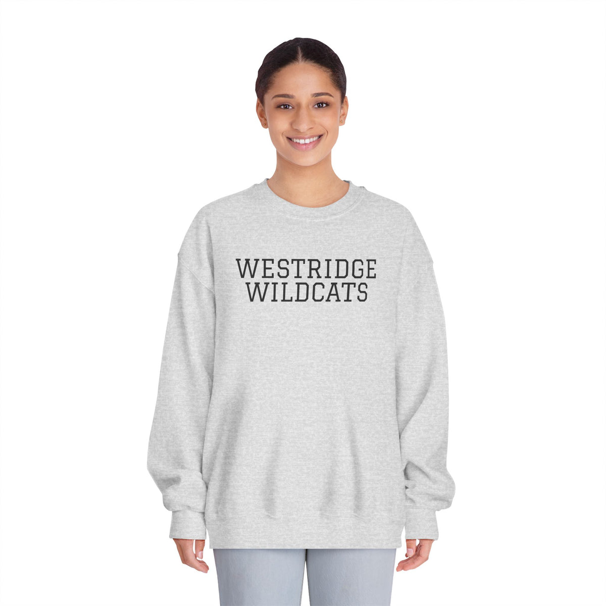 Adult Unisex DryBlend Crewneck Sweatshirt Westridge Wildcat (Black Logo)
