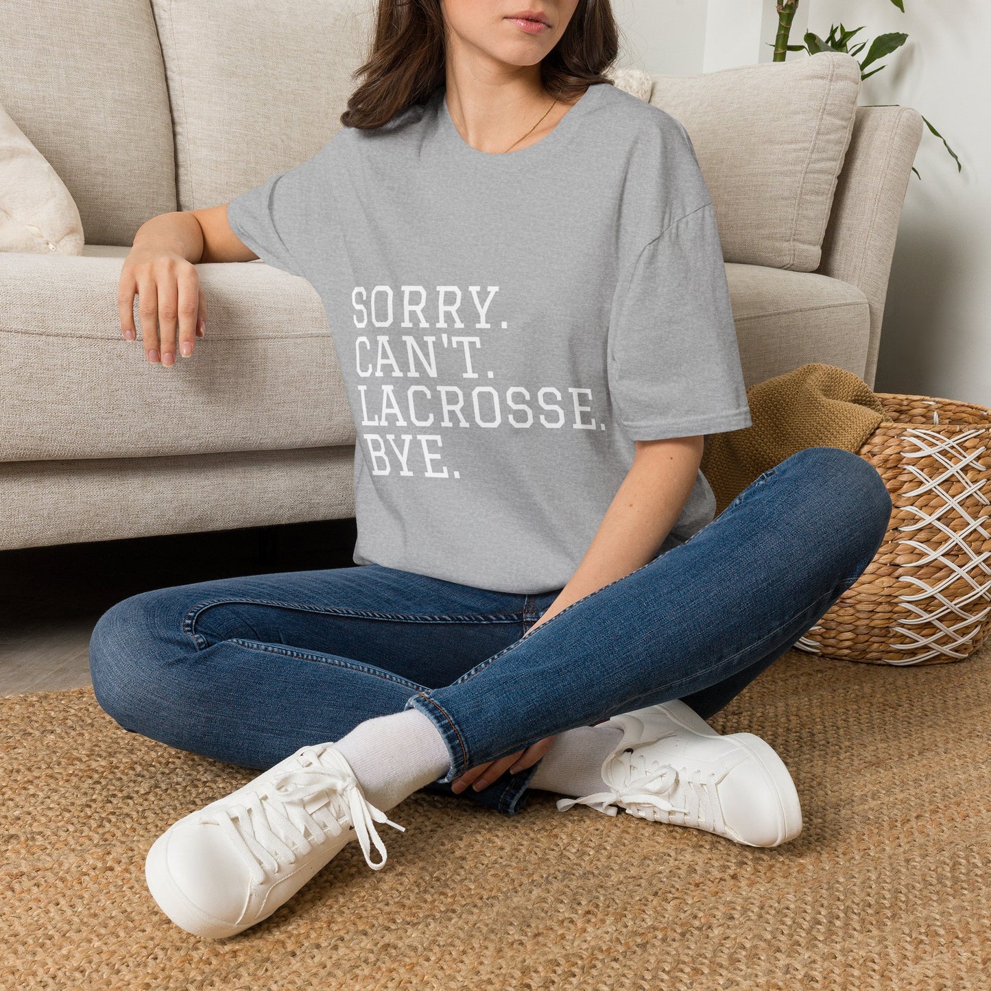 Lightweight Unisex T-Shirt - "Sorry. Can't. Lacrosse. Bye."