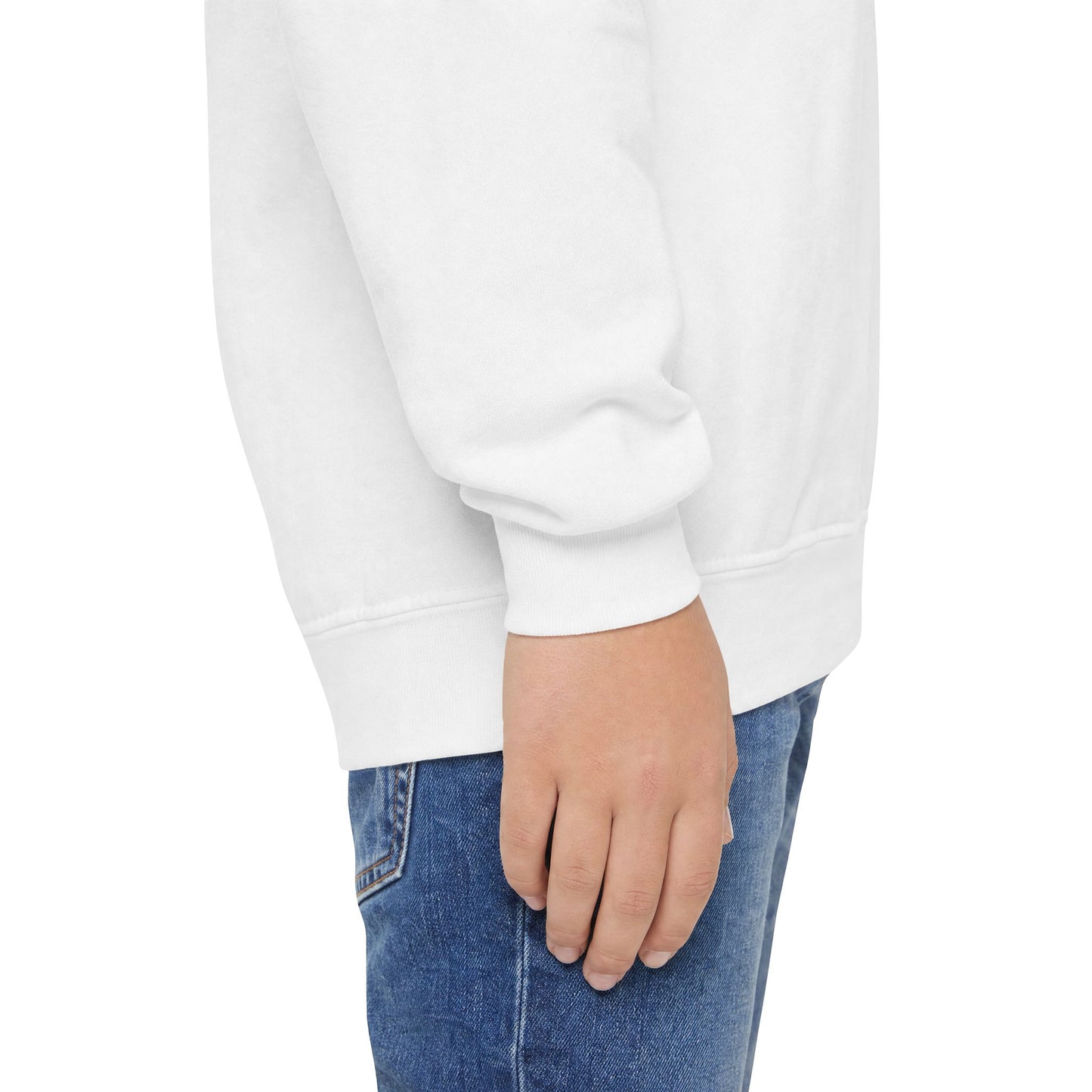 Kids Unisex Crewneck Sweatshirt (Blue/Yellow Curved Print)