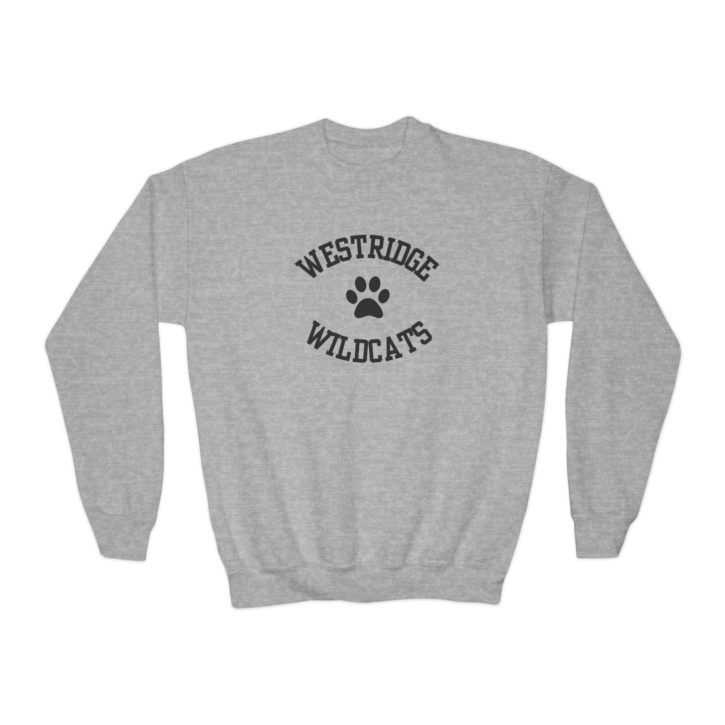 Kids Unisex Crewneck Sweatshirt Westridge Wildcat Paw
