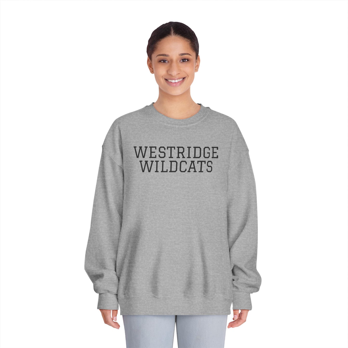 Westridge Wildcat Unisex Adult DryBlend Crewneck Sweatshirt (Black Logo)