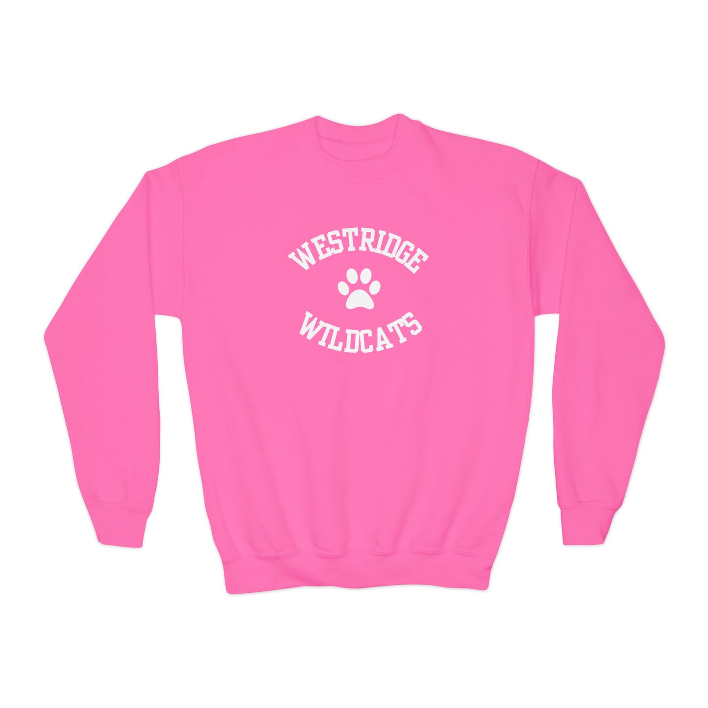 Kids Unisex Crewneck Sweatshirt Westridge Wildcat Paw