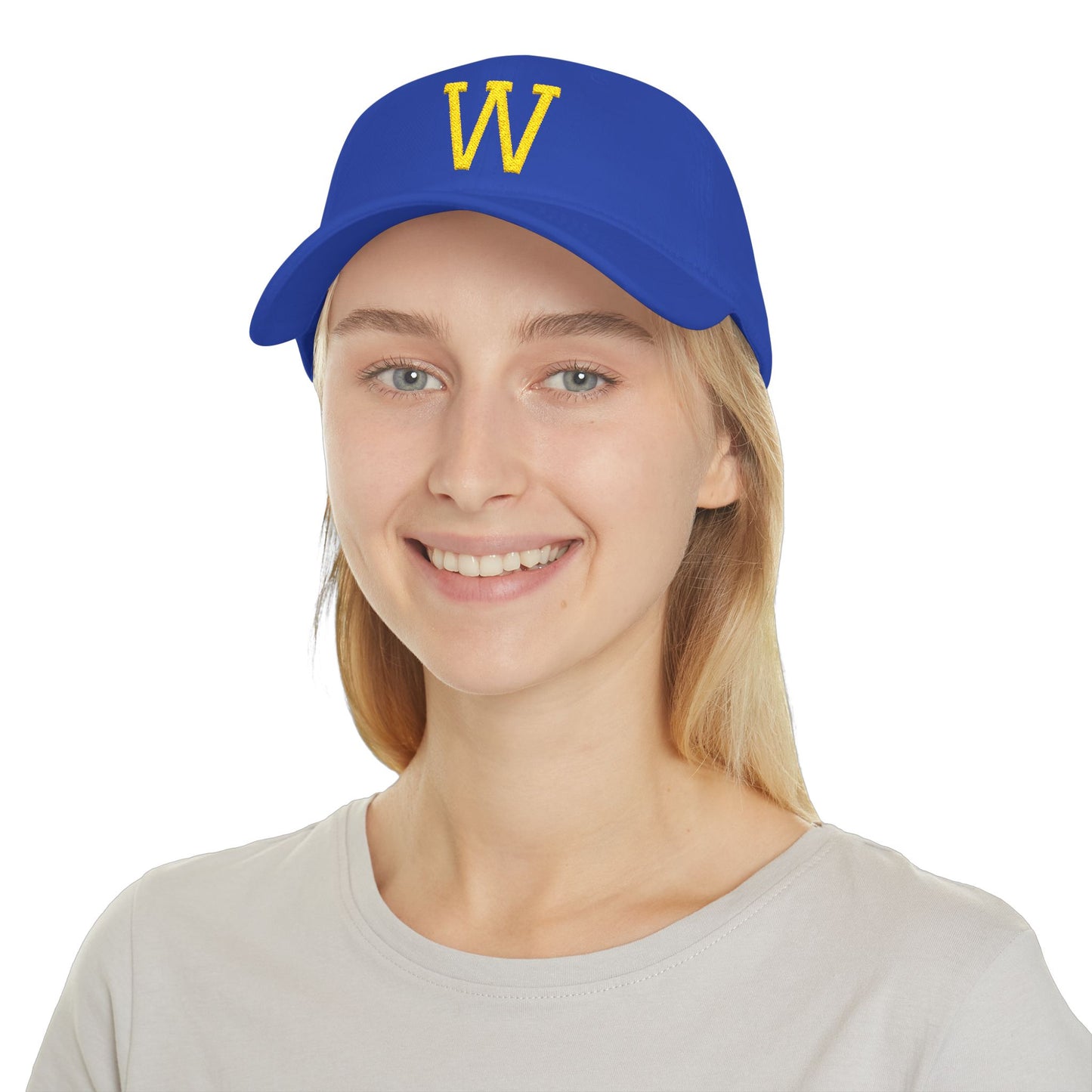 Low Profile Baseball Cap Yellow W - Embroidery