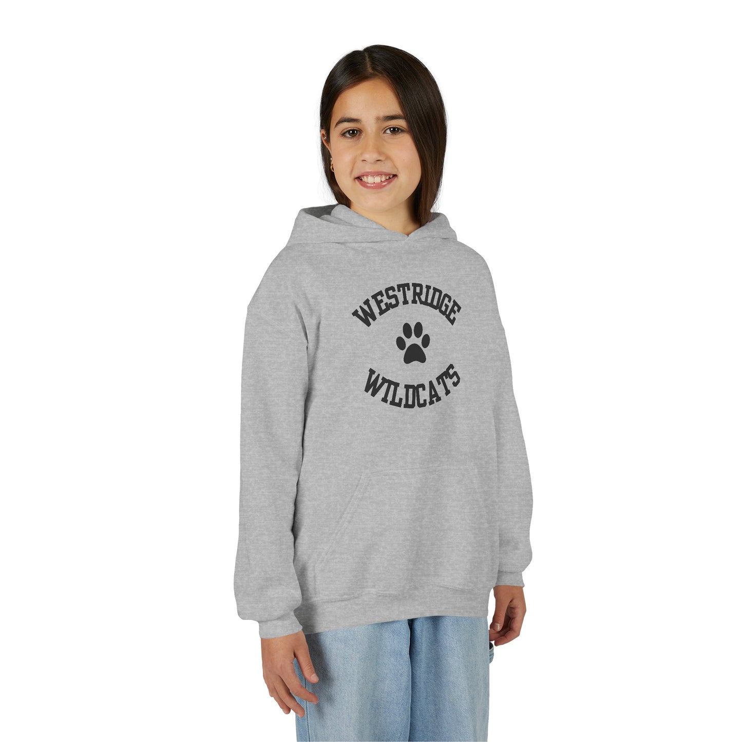 Kids Unisex Hoodie Westridge Wildcat Paw