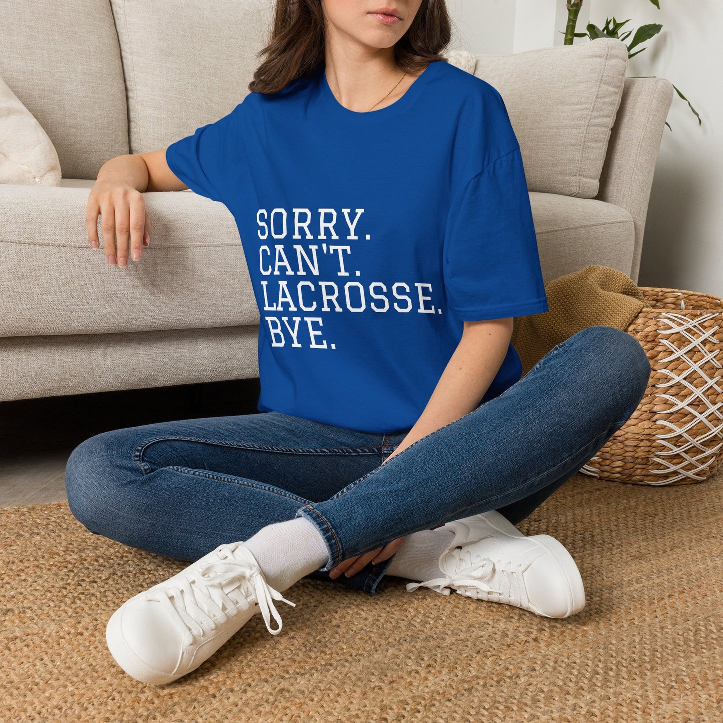 Lightweight Unisex T-Shirt - "Sorry. Can't. Lacrosse. Bye."