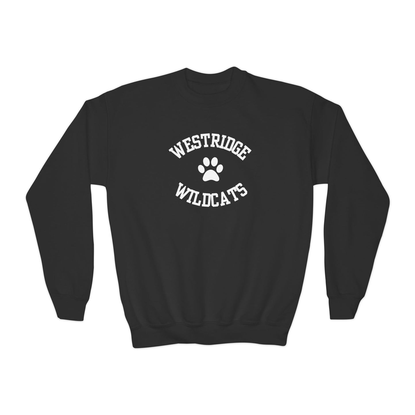 Kids Unisex Crewneck Sweatshirt Westridge Wildcat Paw