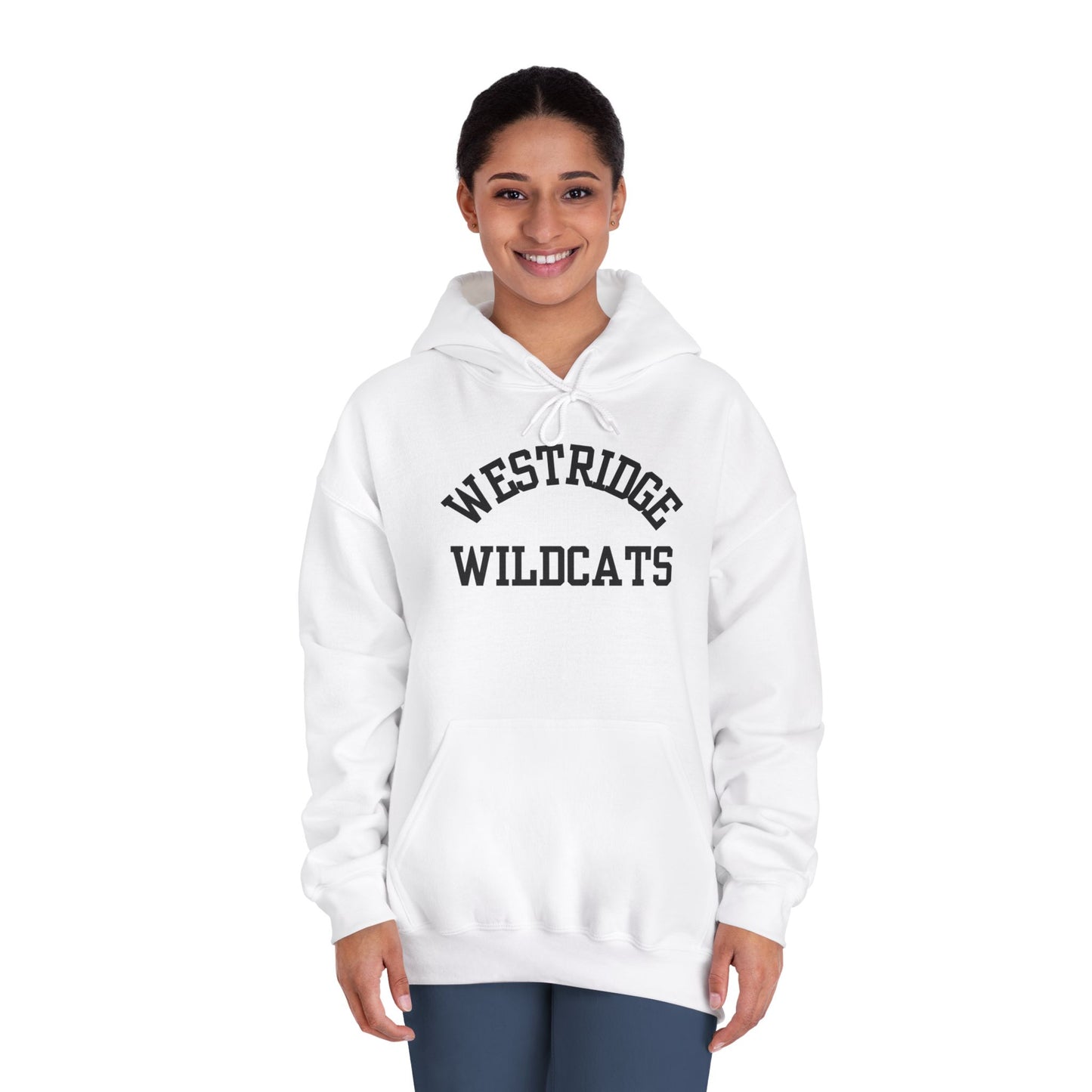 Adult Unisex DryBlend Hoodie Westridge Wildcat (Black Curved Logo)