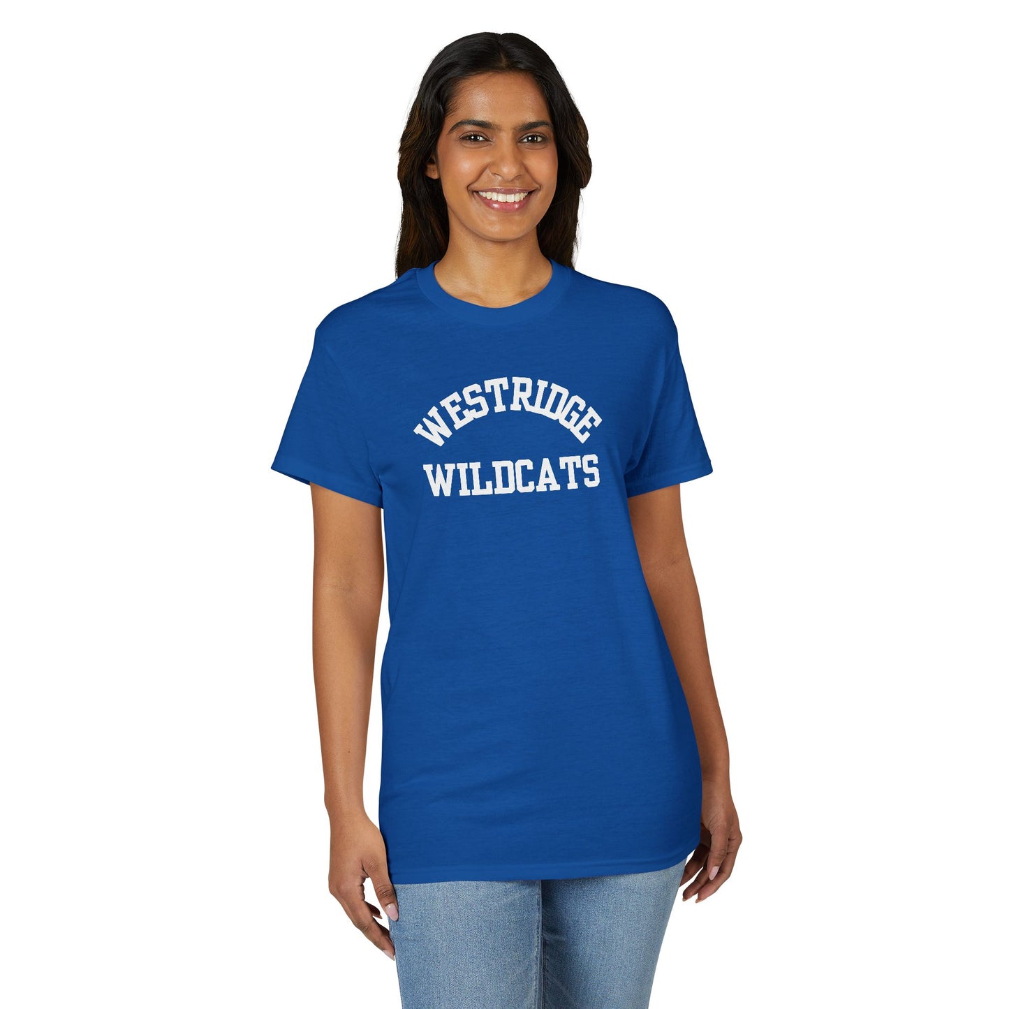 Adult Unisex DryBlend T-Shirt Westridge Wildcat (White Curved Logo)