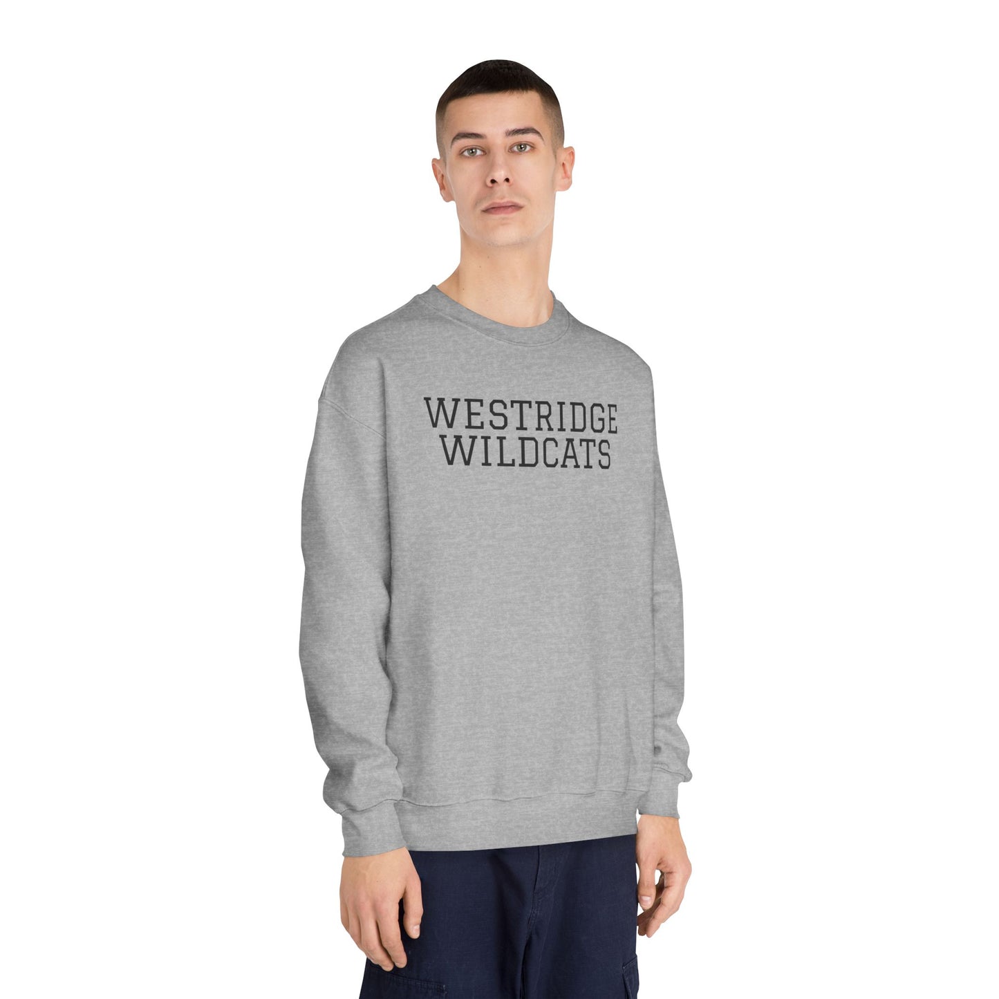 Westridge Wildcat Unisex Adult DryBlend Crewneck Sweatshirt (Black Logo)