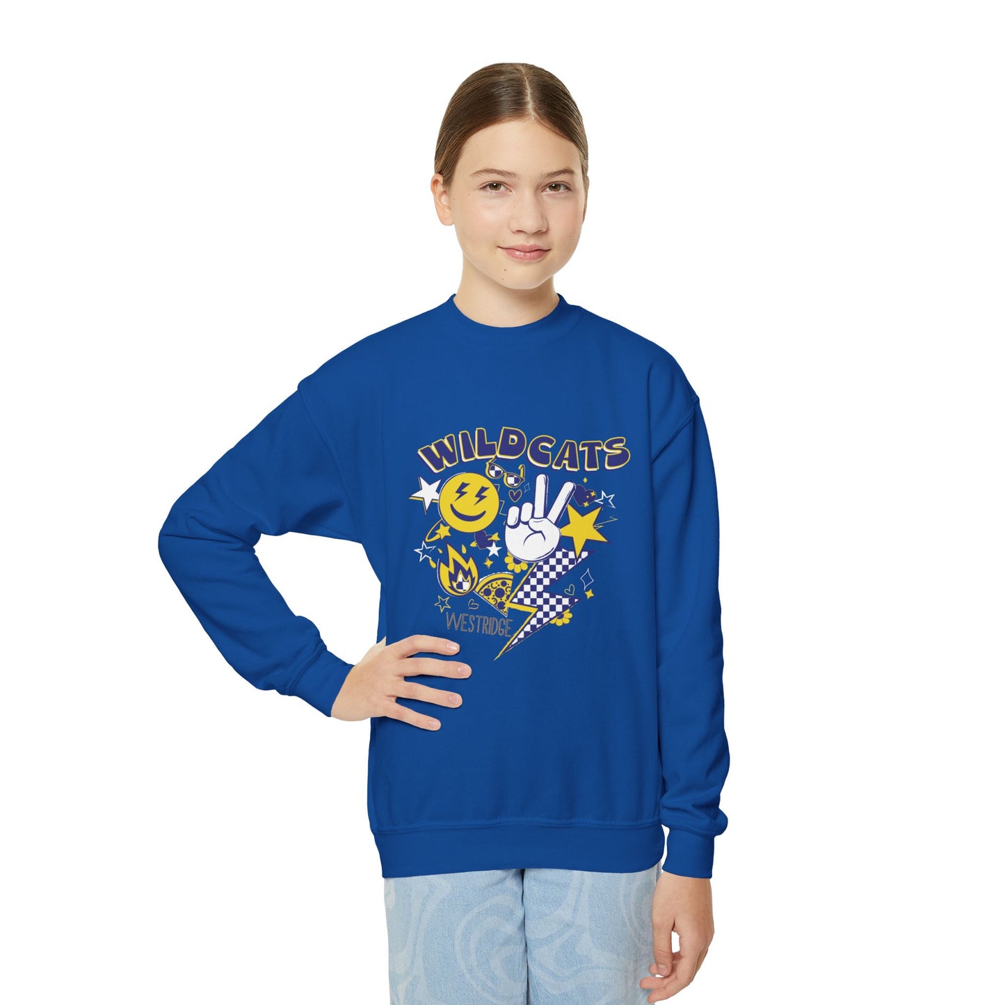 Youth Crewneck Sweatshirt Emoji Design