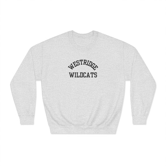 Westridge Wildcat Unisex Adult DryBlend Crewneck Sweatshirt (Black Curved Logo)