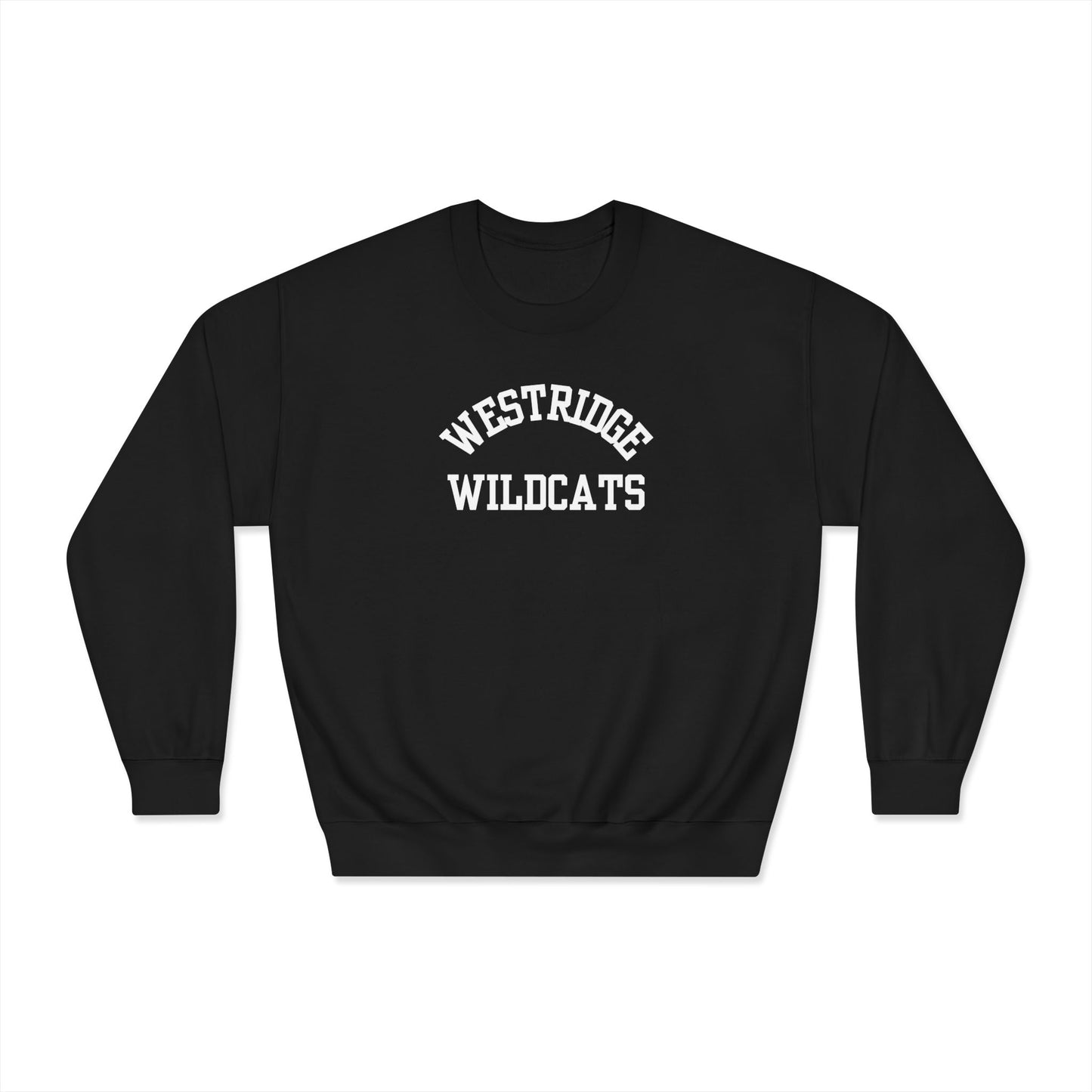 Adult Unisex DryBlend Crewneck Sweatshirt Westridge Wildcat (White Curved Logo)