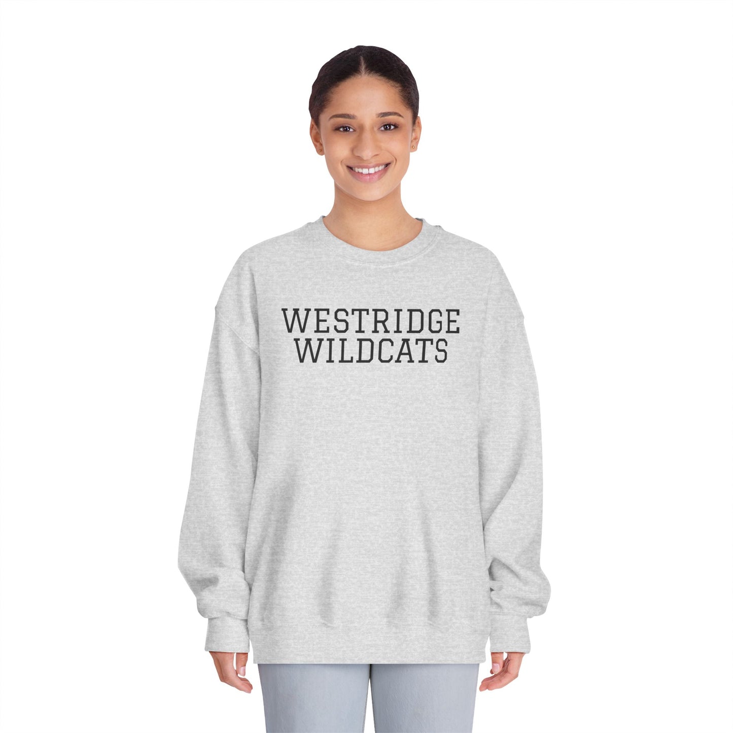 Westridge Wildcat Unisex Adult DryBlend Crewneck Sweatshirt (Black Logo)