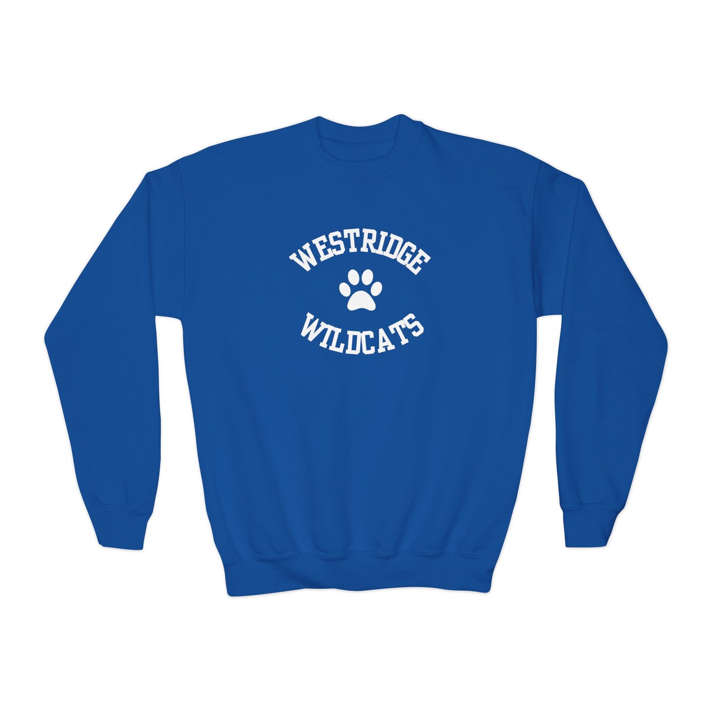 Kids Unisex Crewneck Sweatshirt Westridge Wildcat Paw