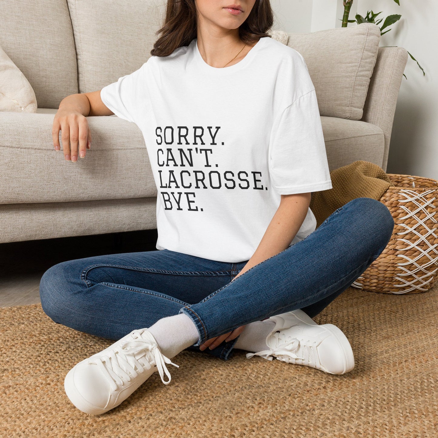 Lightweight Unisex T-Shirt - "Sorry. Can't. Lacrosse. Bye."