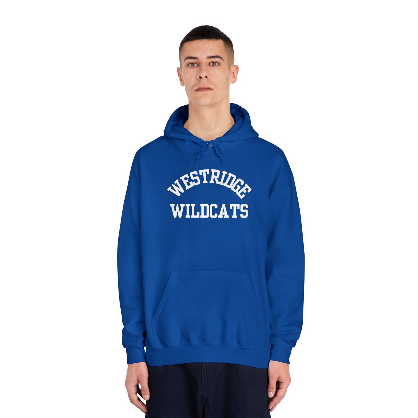 Adult Unisex DryBlend Hoodie Westridge Wildcat (White Curved Logo)