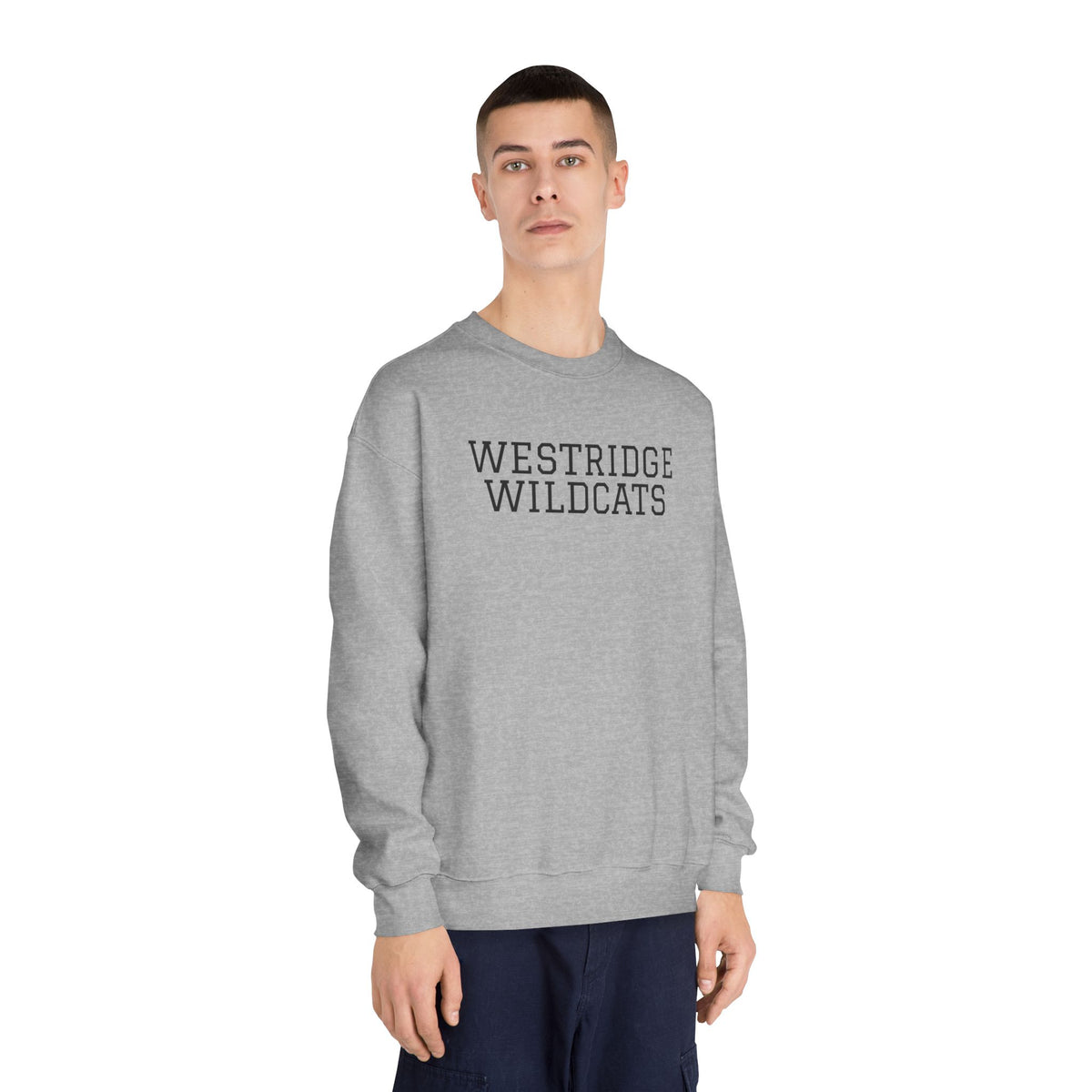 Adult Unisex DryBlend Crewneck Sweatshirt Westridge Wildcat (Black Logo)