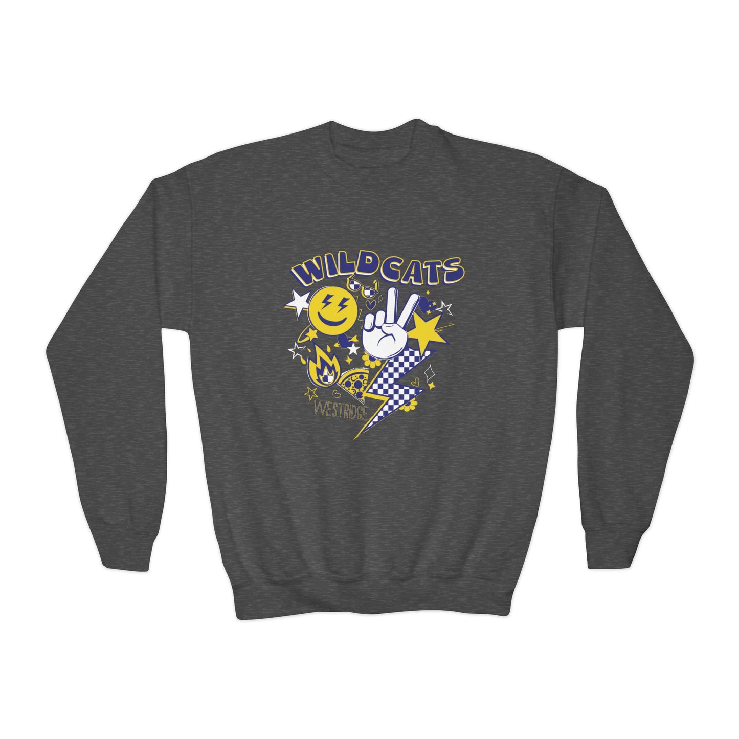 Youth Crewneck Sweatshirt Emoji Design