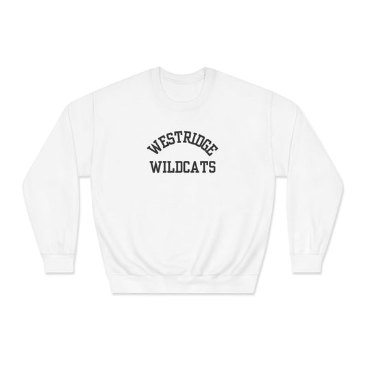 Adult Unisex DryBlend Crewneck Sweatshirt Westridge Wildcat (Black Curved Logo)