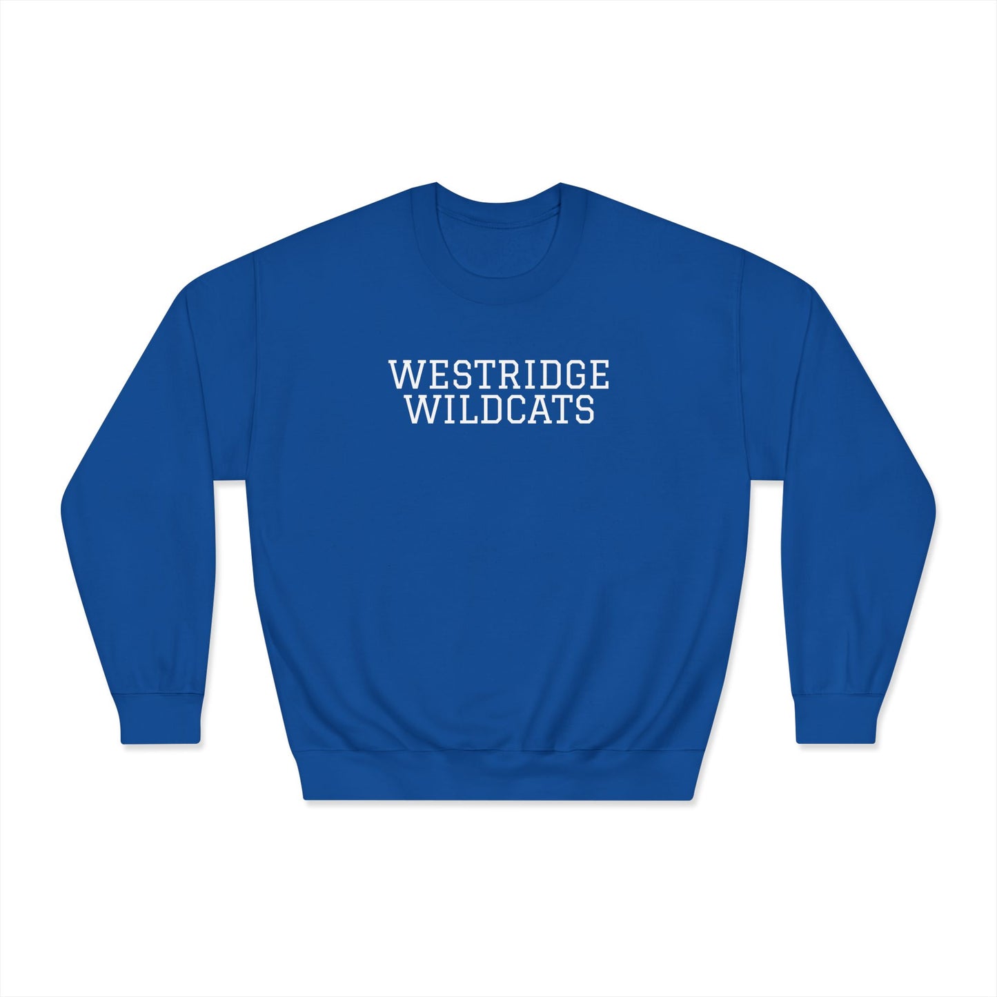 Adult Unisex DryBlend Crewneck Sweatshirt Westridge Wildcat (White Logo)