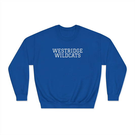 Adult Unisex DryBlend Crewneck Sweatshirt Westridge Wildcat (White Logo)