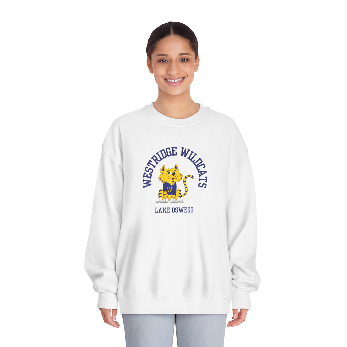 Adult Unisex DryBlend Crewneck Sweatshirt Westridge Wildcat LO