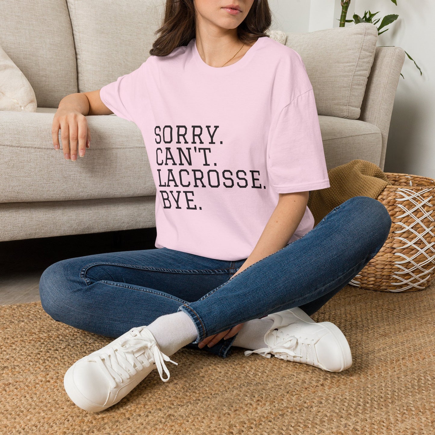 Lightweight Unisex T-Shirt - "Sorry. Can't. Lacrosse. Bye."
