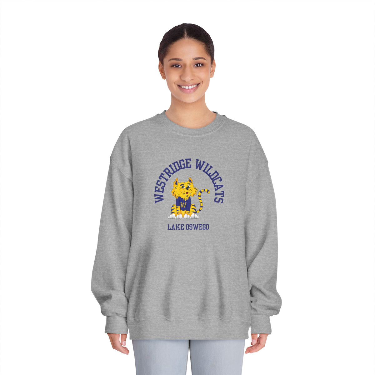 Adult Unisex DryBlend Crewneck Sweatshirt Westridge Wildcat LO