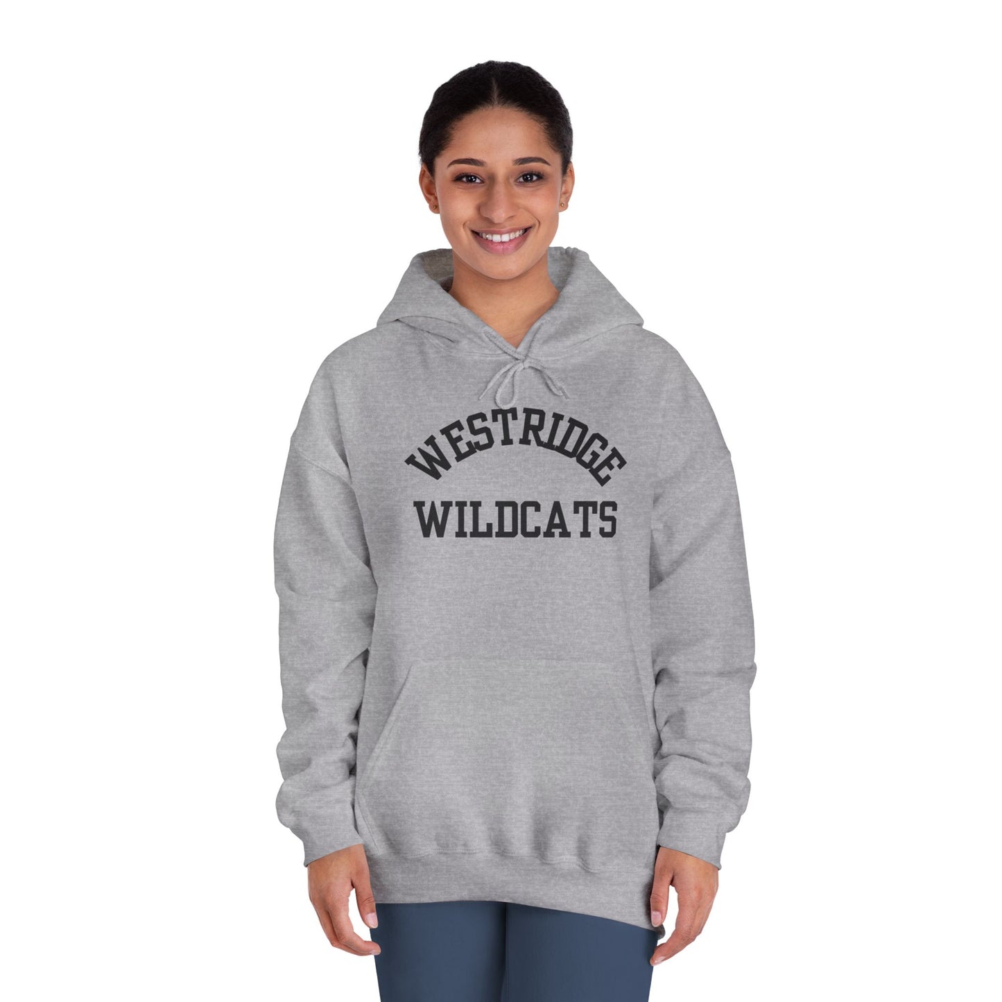 Adult Unisex DryBlend Hoodie Westridge Wildcat (Black Curved Logo)