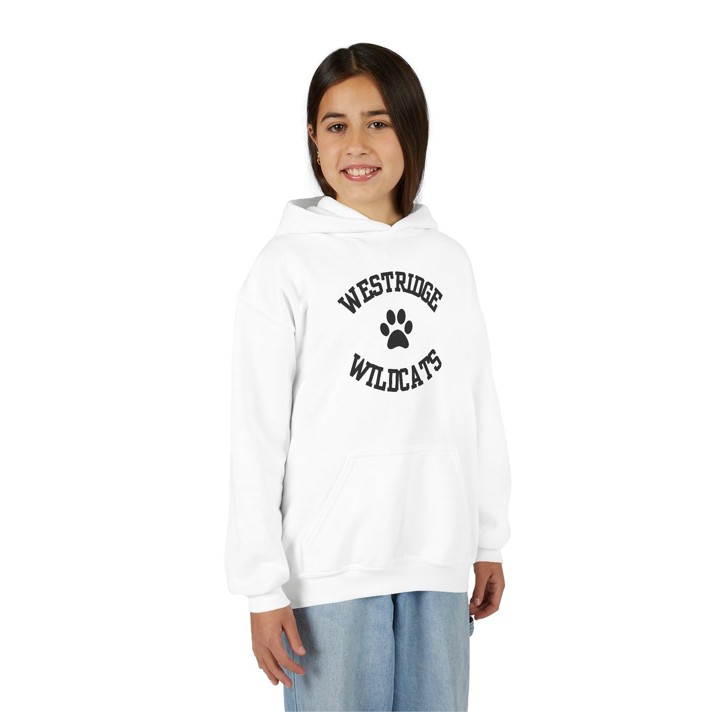 Kids Unisex Hoodie Westridge Wildcat Paw