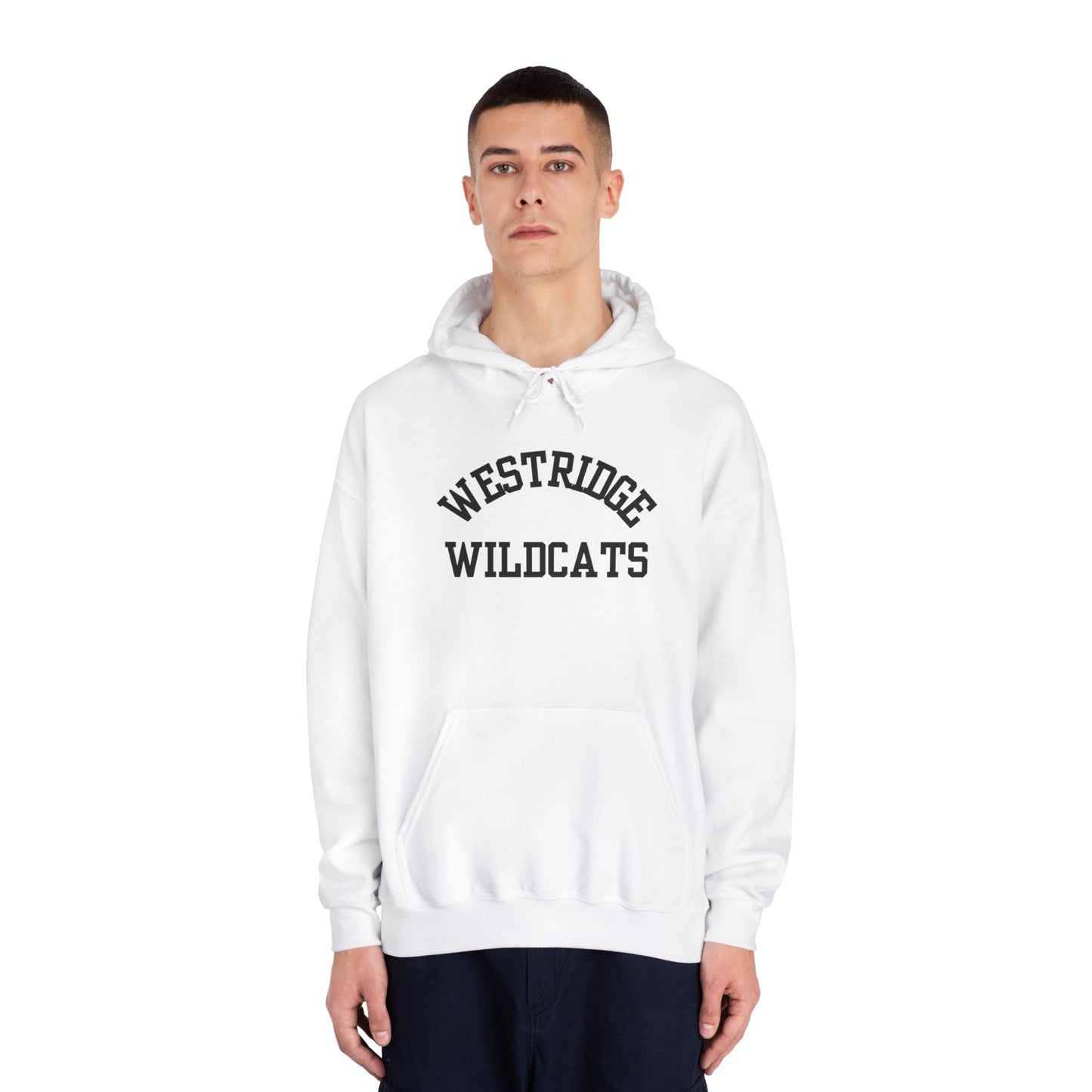 Adult Unisex DryBlend Hoodie Westridge Wildcat (Black Curved Logo)