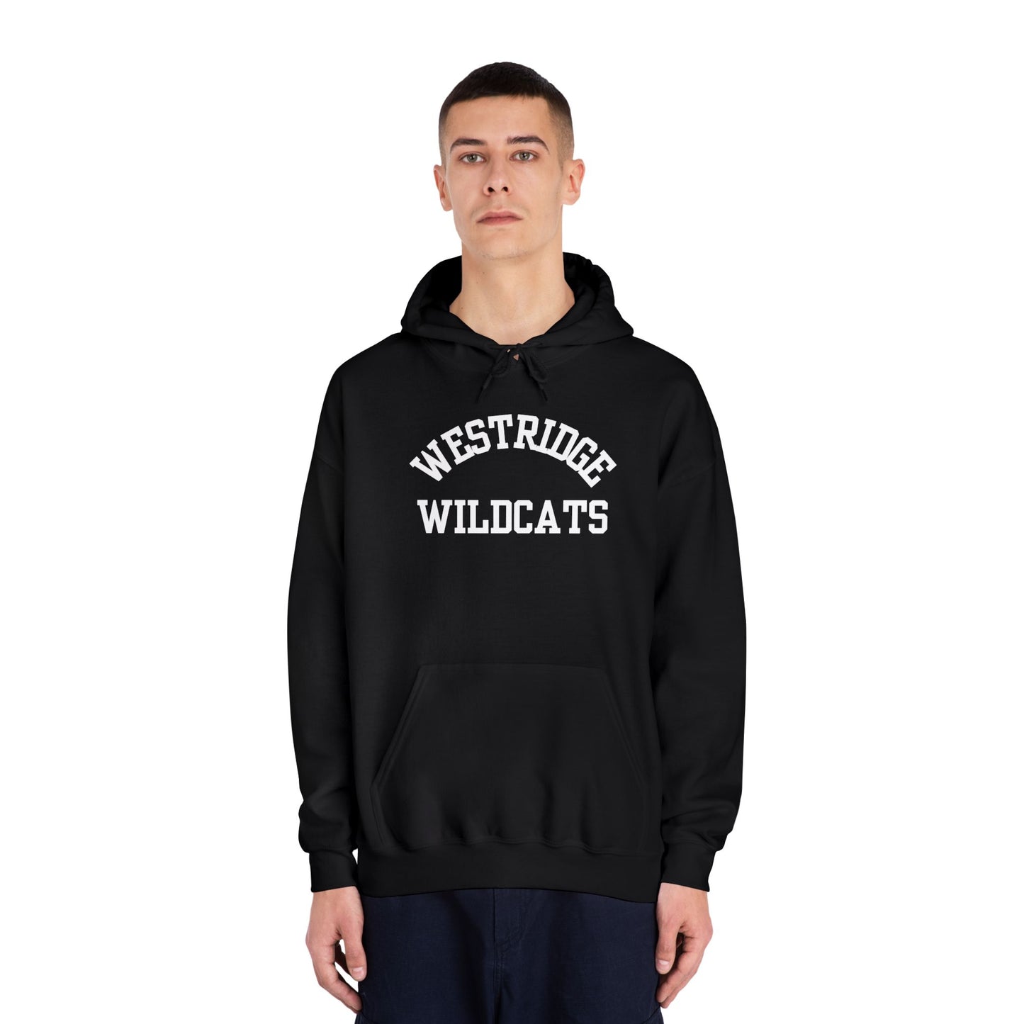 Adult Unisex DryBlend Hoodie Westridge Wildcat (White Curved Logo)